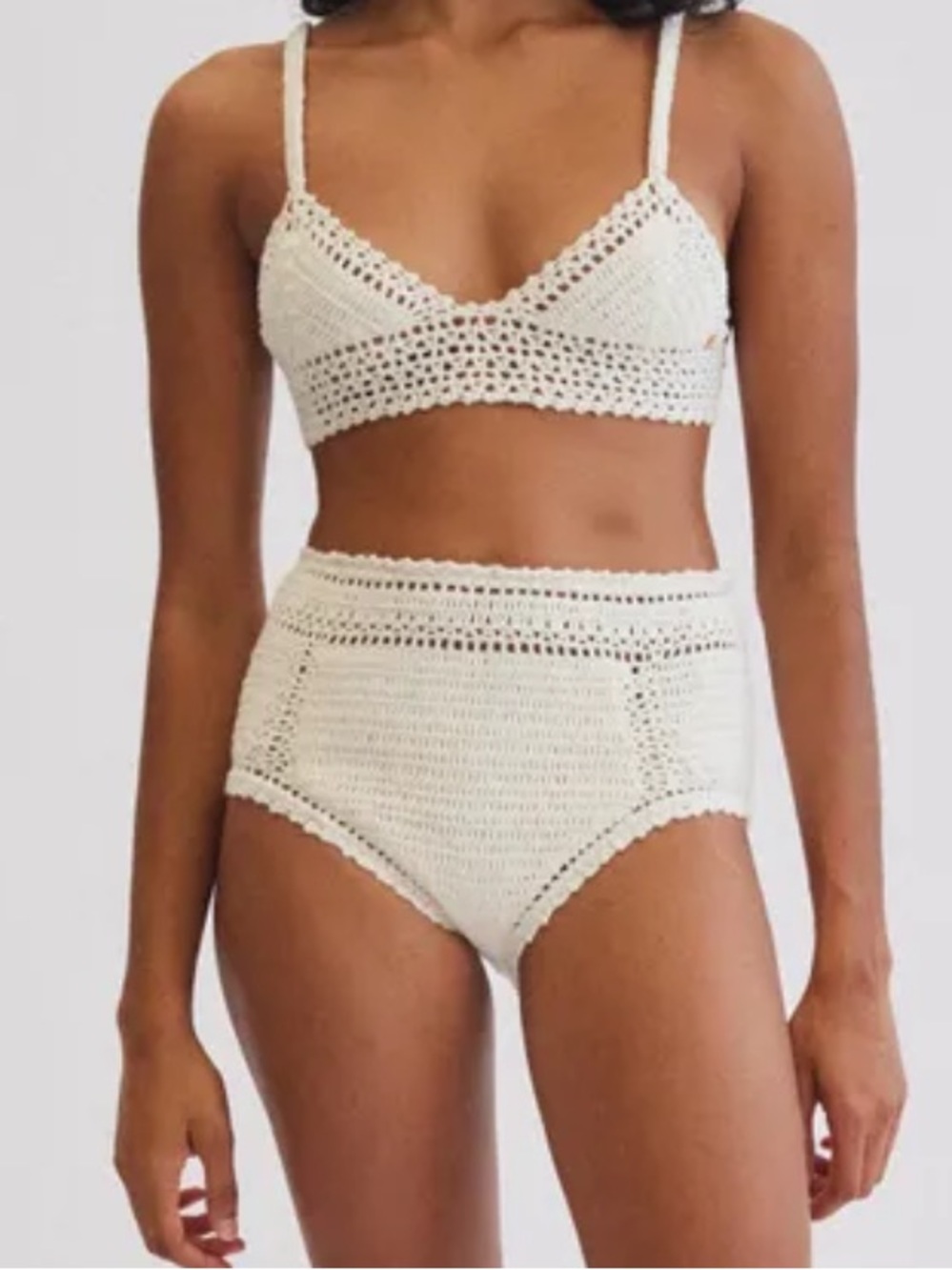 NWT She Made Me Essential High Waisted Crochet Bikini Bottom